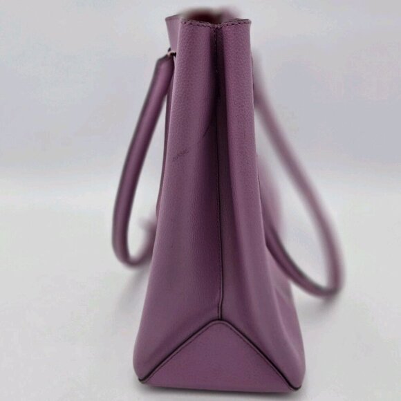 Kate Spade Large Leather Tote Handbag Pink Mauve Gold Hardware Bag Tag Violet - Picture 6 of 13